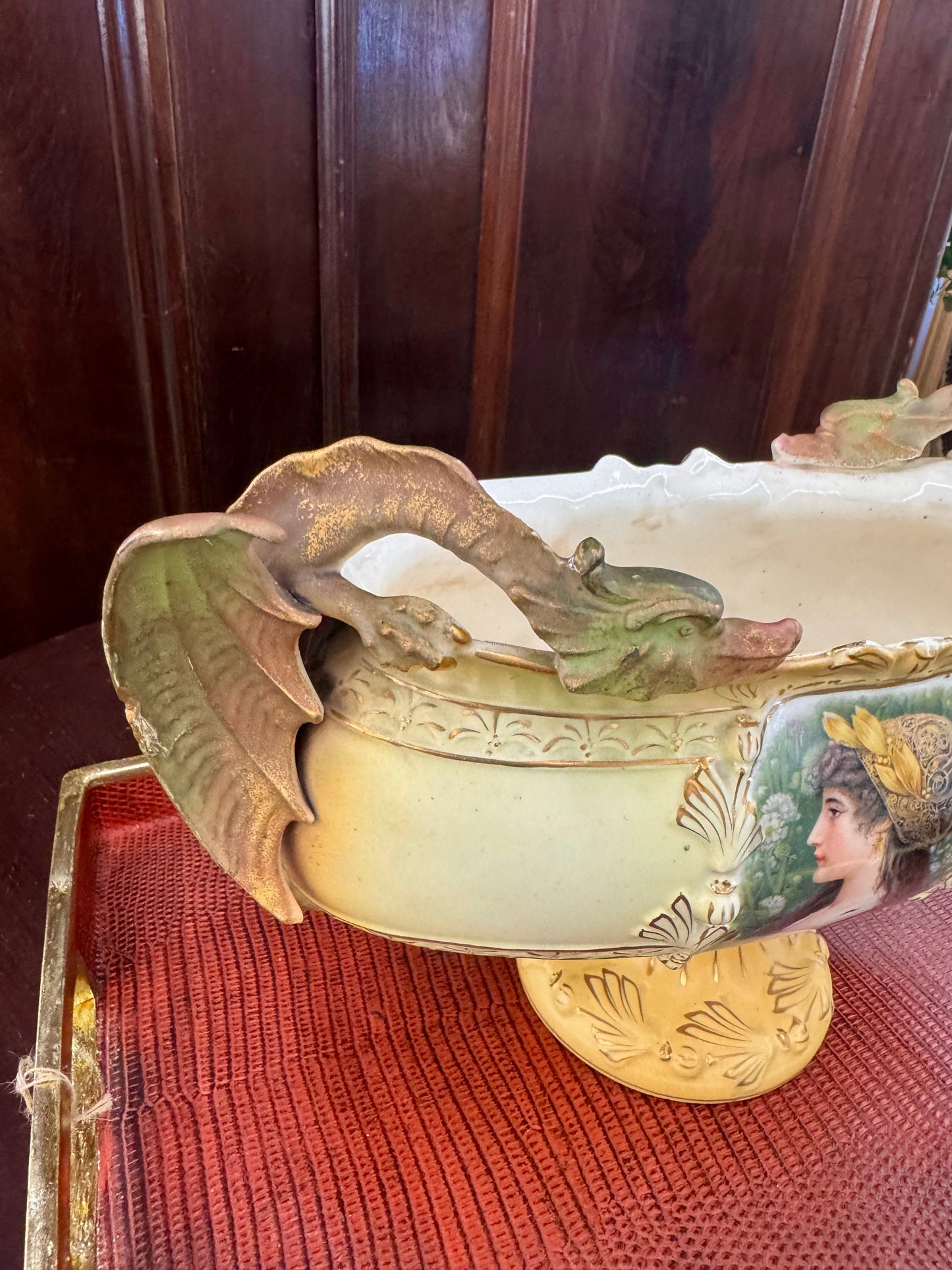 Exceptional antique Royal Wettina porcelain jardinière/centerpiece