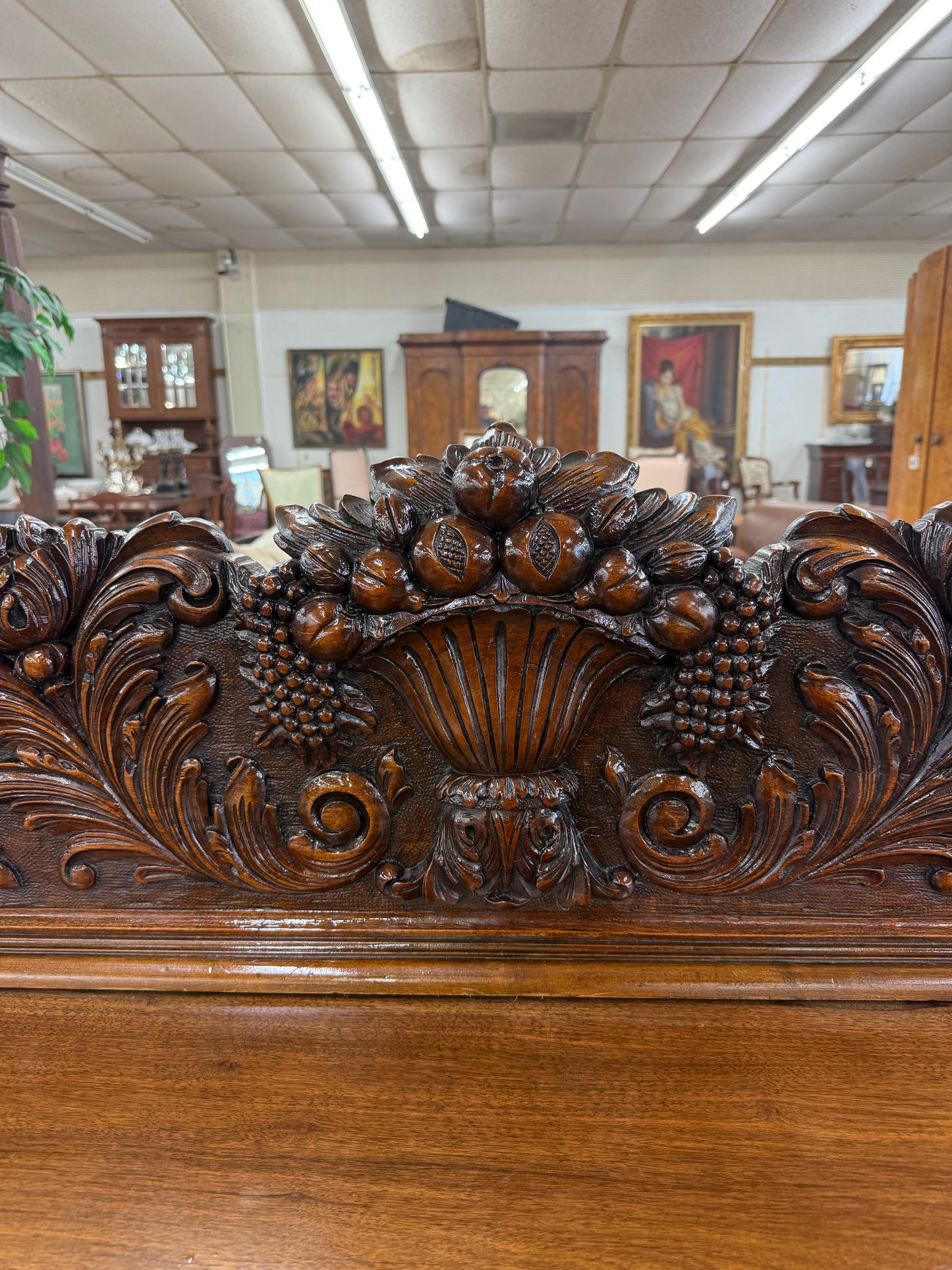 Large Carved Walnut Sideboard/Buffet