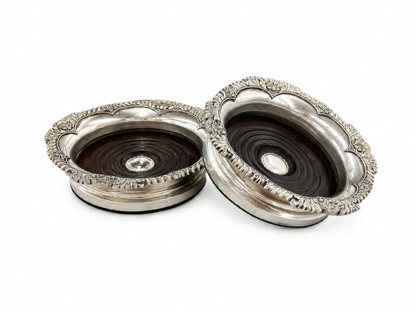 Antique Silver-Plated Wine Bottle Coaster