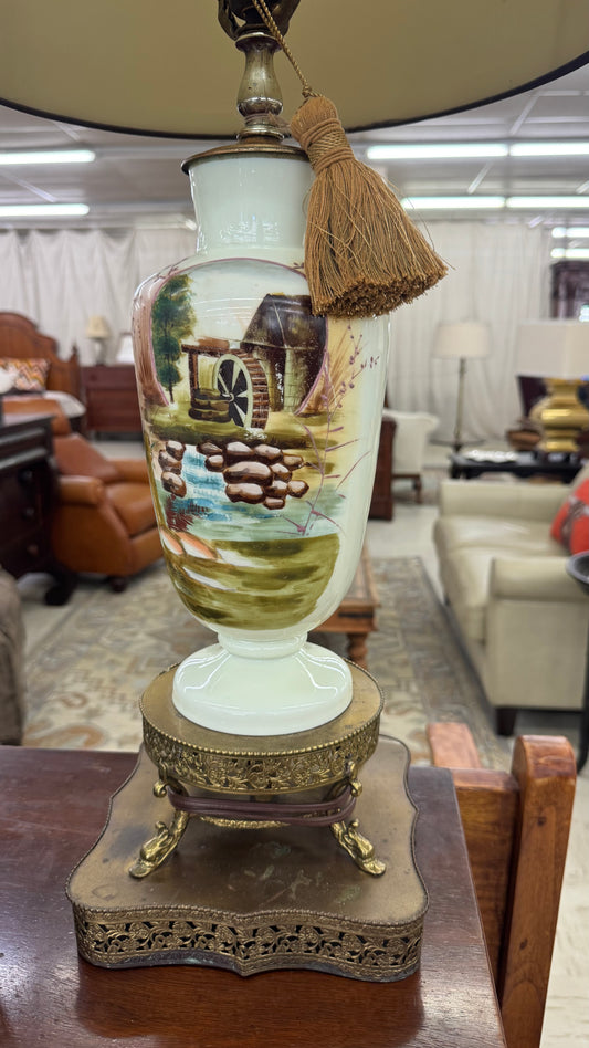 Vintage Pastoral Scene Lamp (Pair)
