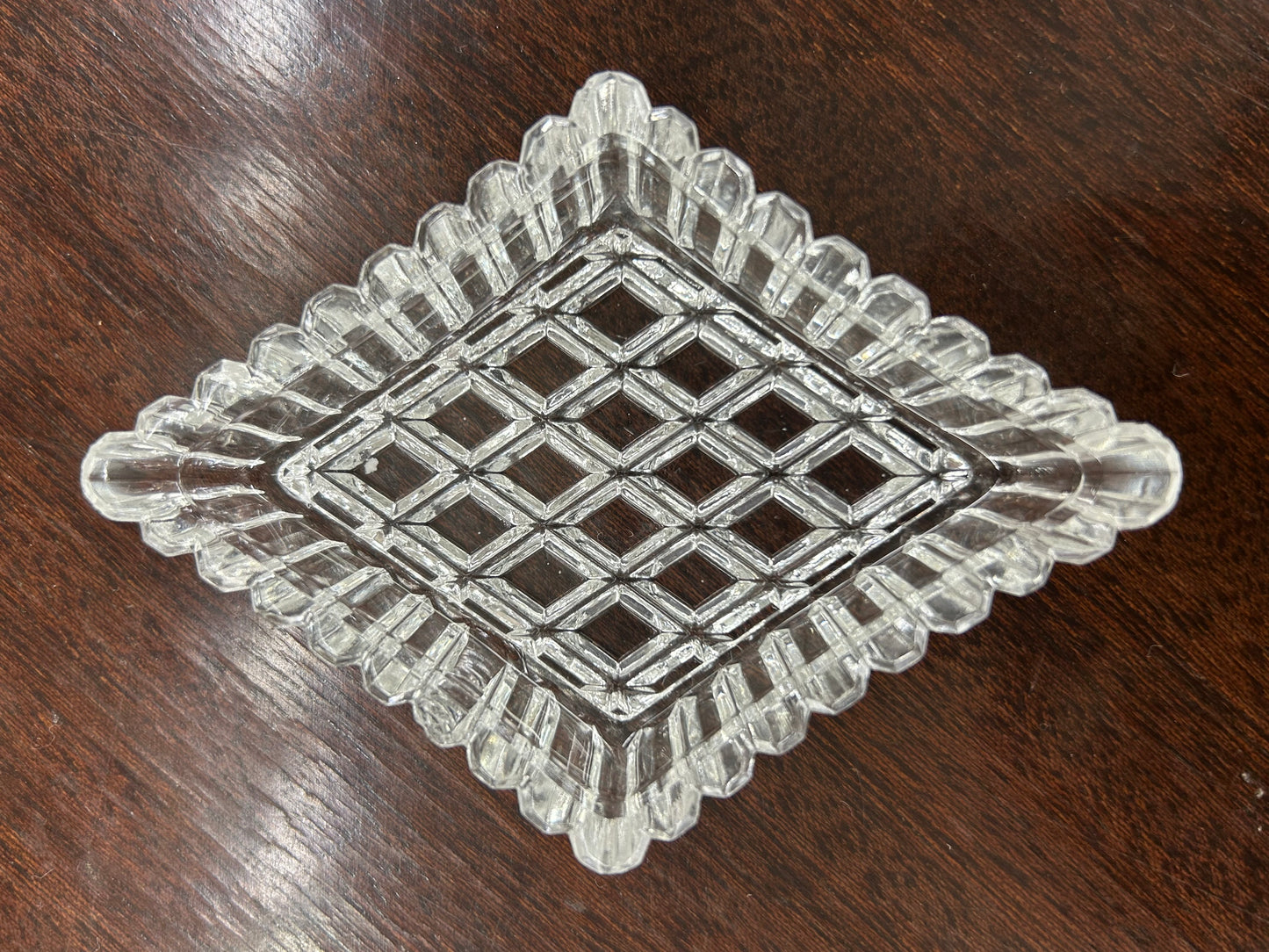 Set of four vintage pressed glass nut dishes