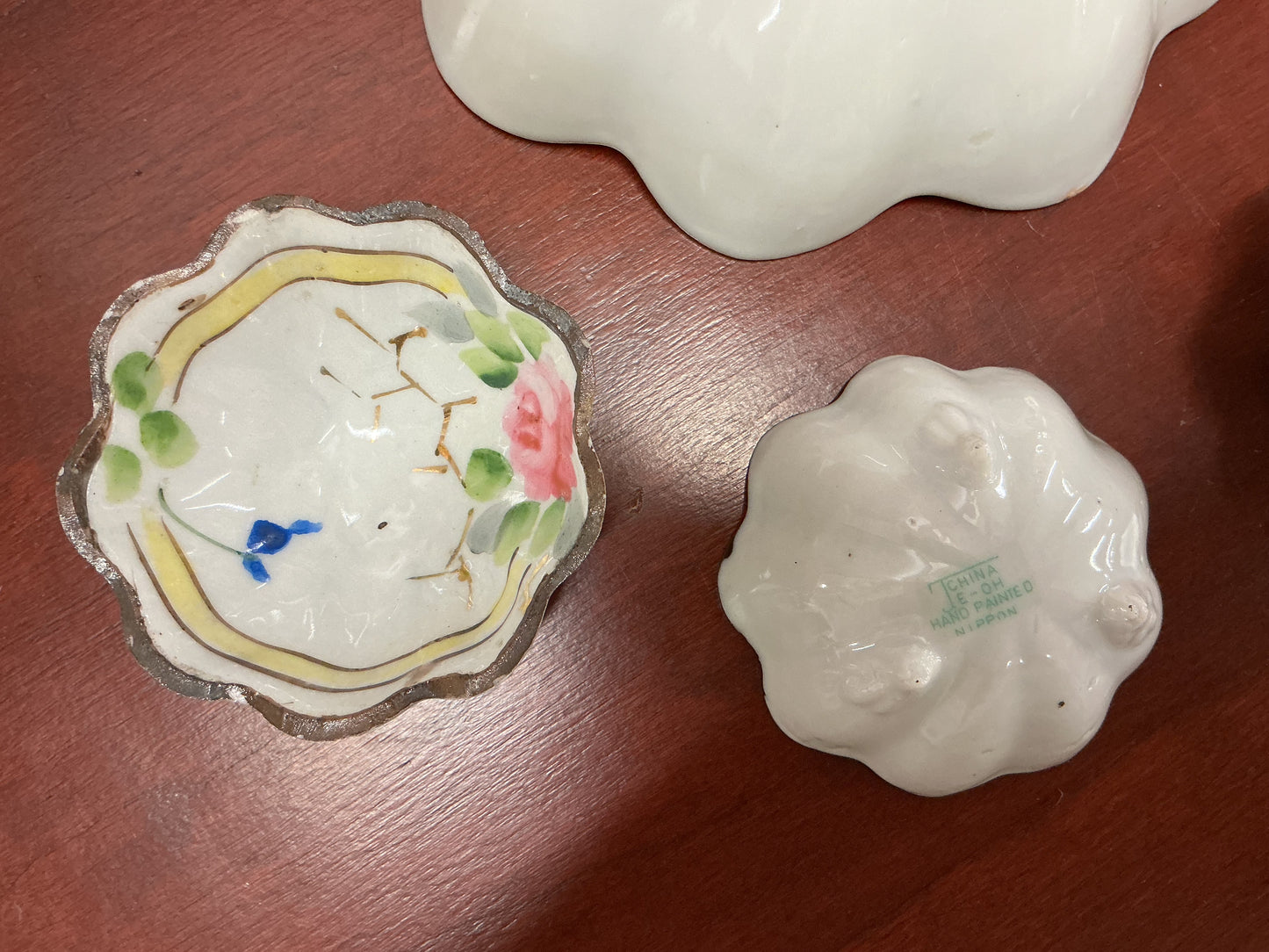 Vintage Hand-Painted Nippon Footed Berry Bowl Set (6 Pieces)