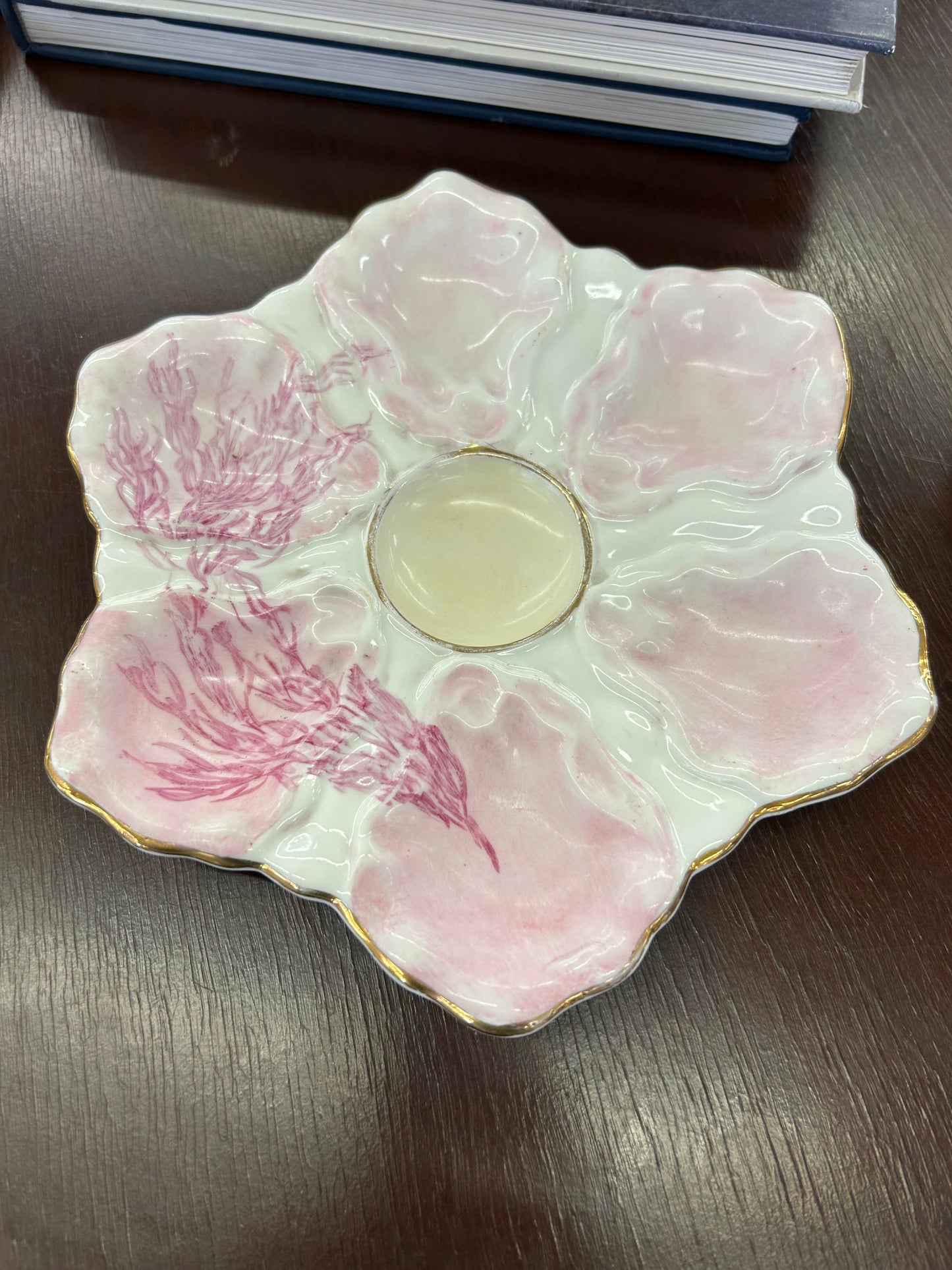 Antique Victorian oyster plate
