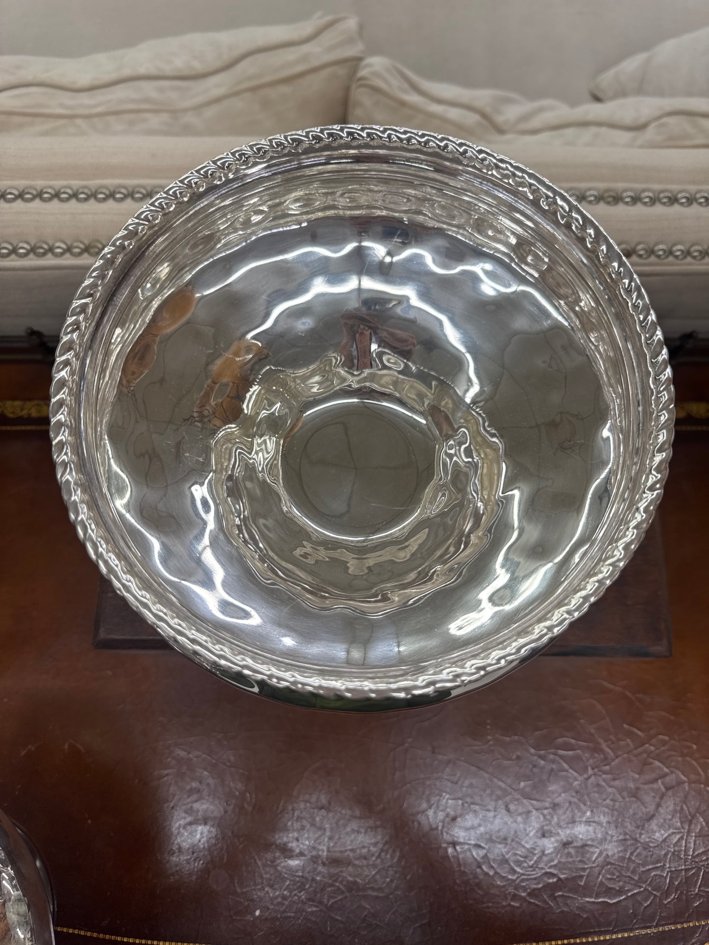 Silver plate pedestal bowls