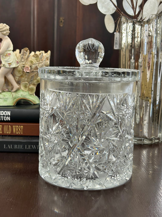 Vintage Cut Crystal Covered Canister