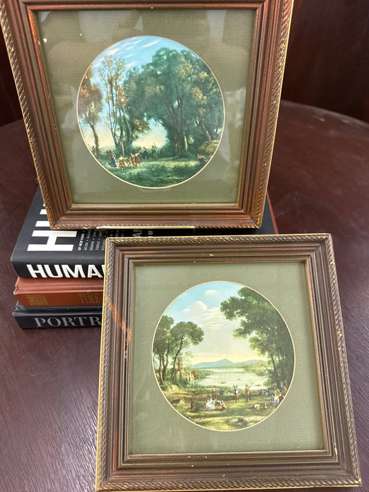 Pair of Vintage Corot-Style Landscape Prints