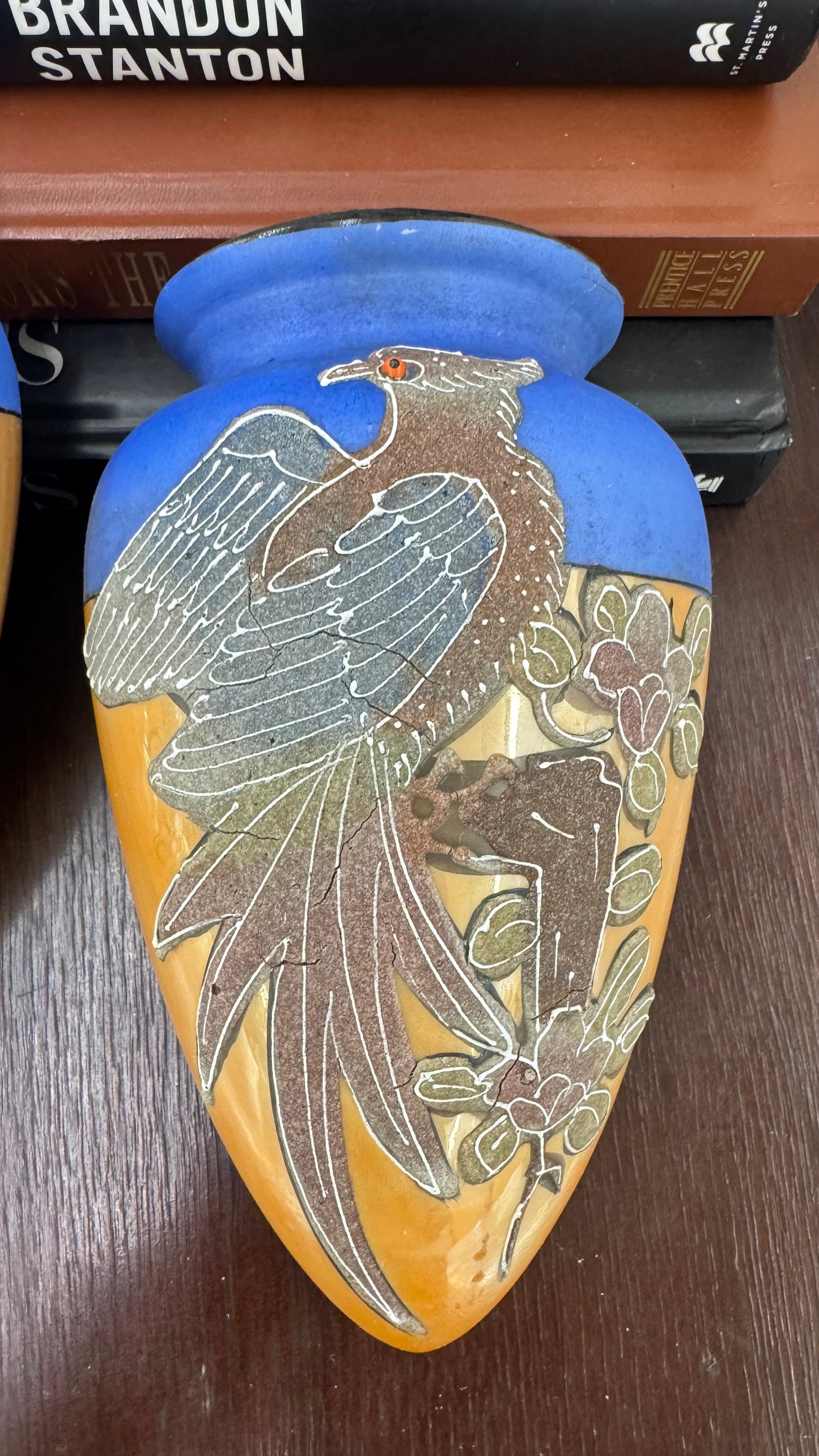 Vintage Japanese art pottery wall pockets