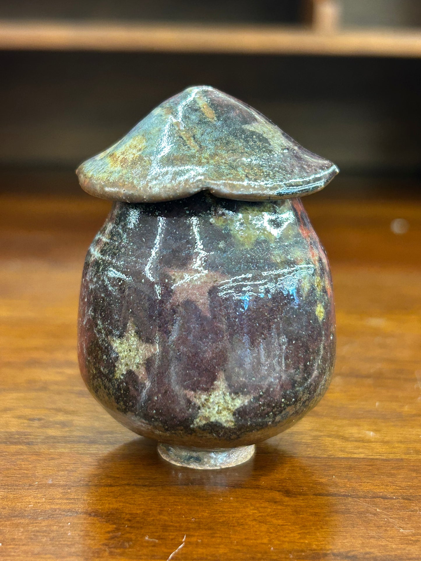 Signed Laron Lardall Studio Pottery Covered Vessel (3”)