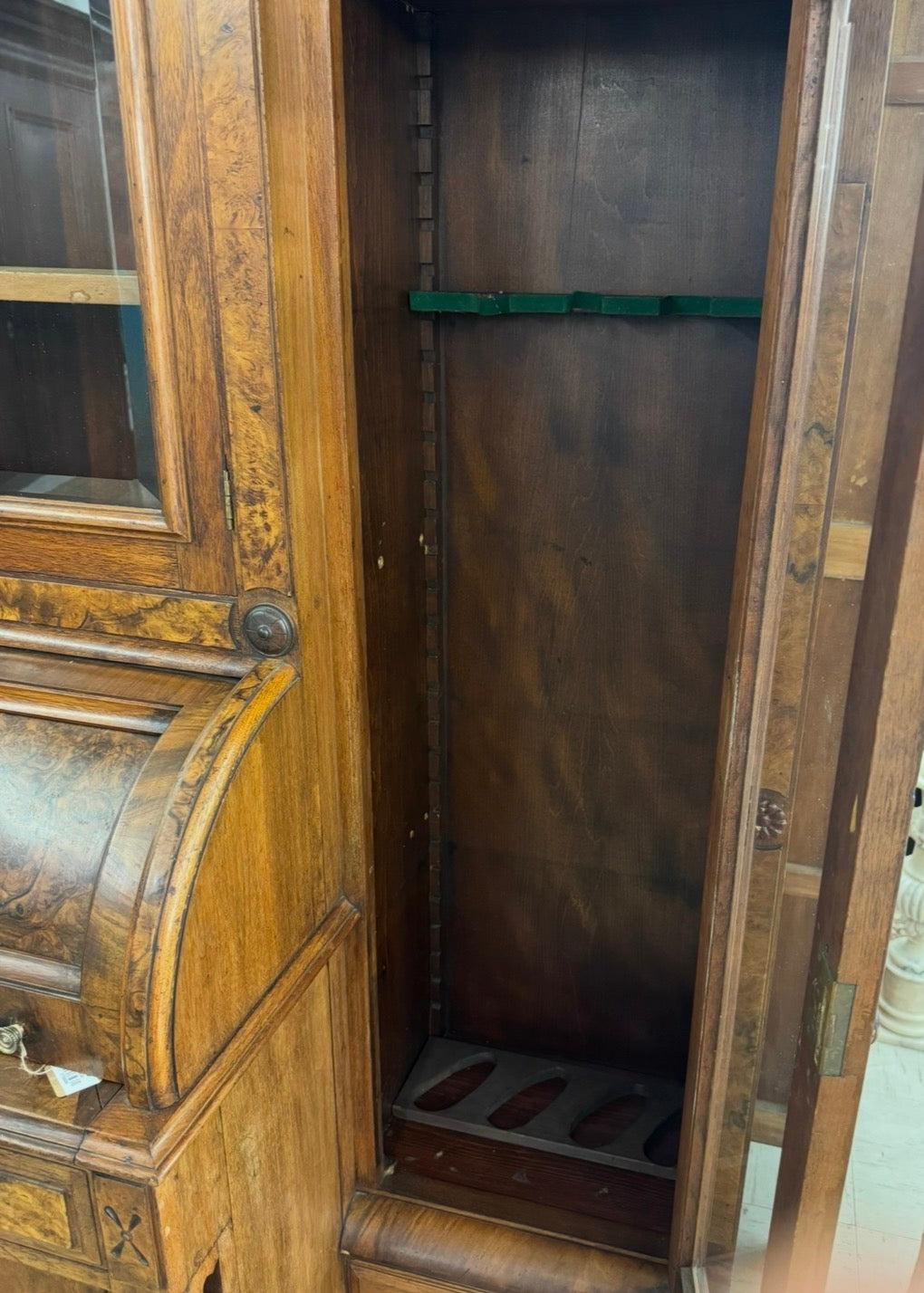 Burl Walnut gun cabinet
