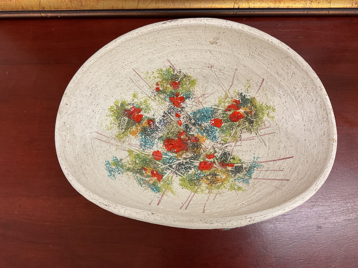 Vintage Mid-Century Atomic Art Pottery Bowl (1953)
