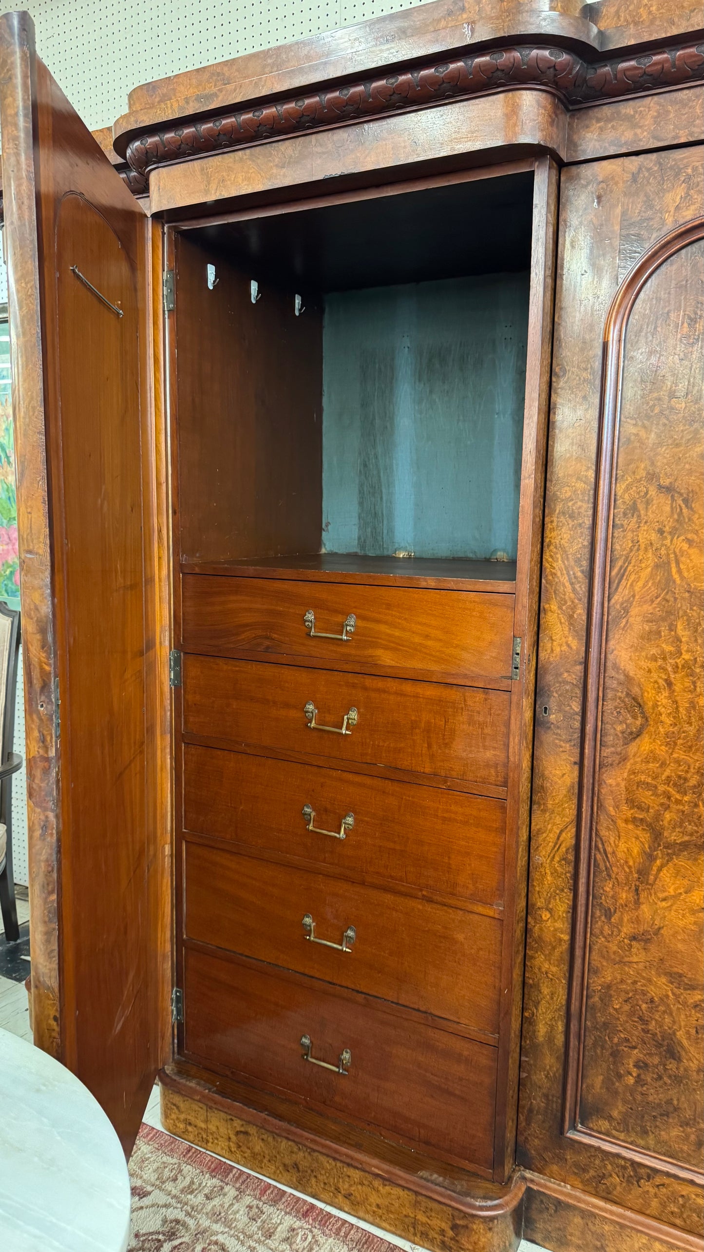 Antique Burl Walnut Armiore
