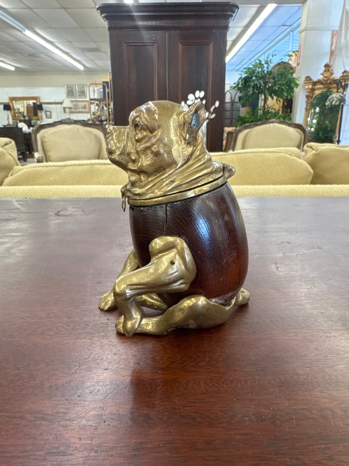 Victorian style bulldog inkwell