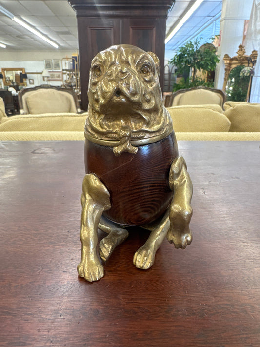 Victorian style bulldog inkwell
