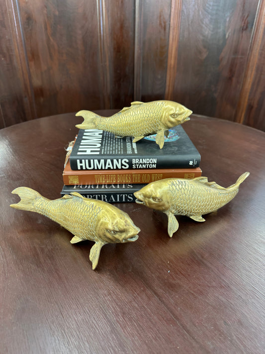 Vintage Brass Koi Fish Figurine