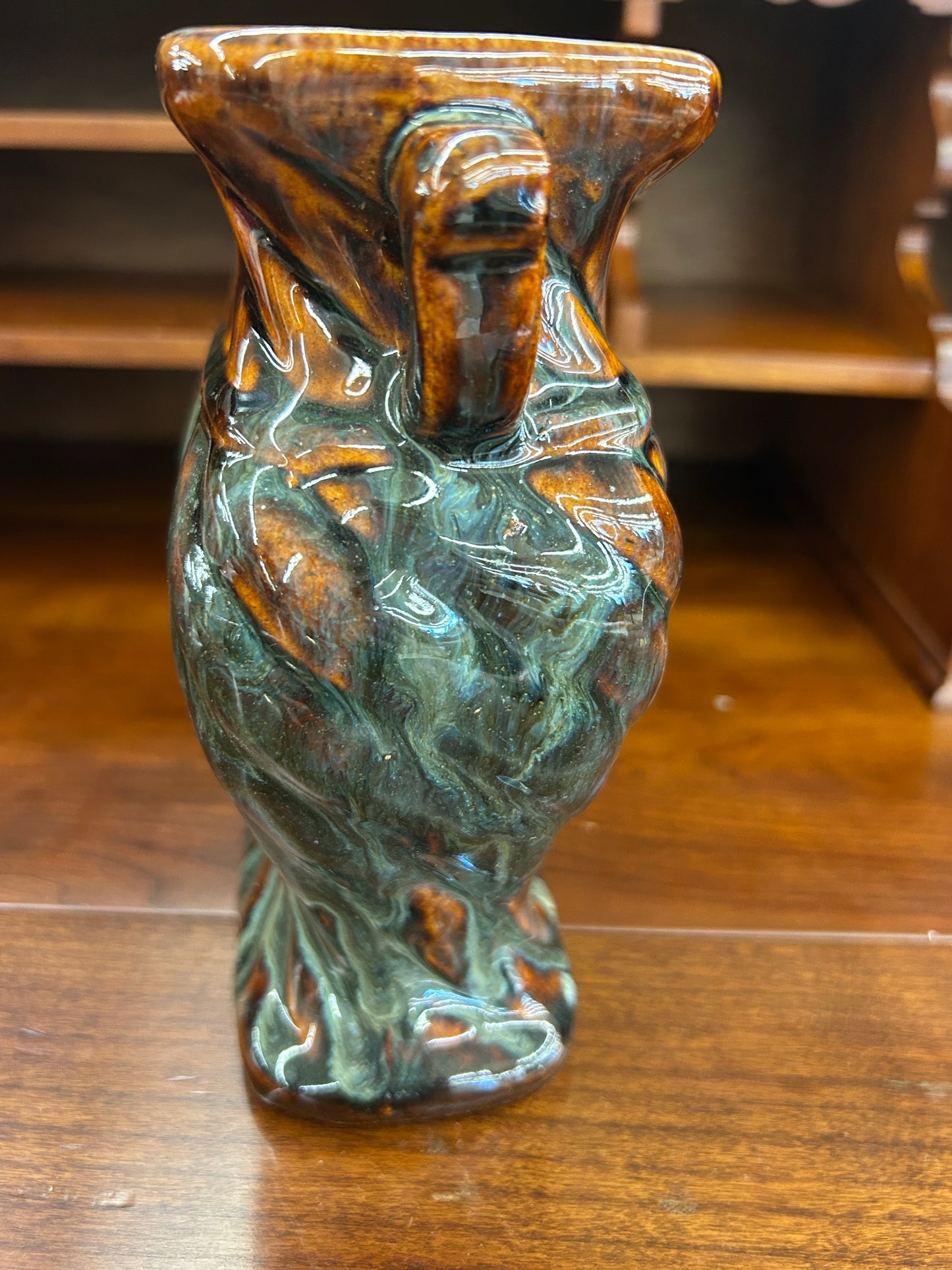 Mid-Century Art Pottery Vase with Twisted Form