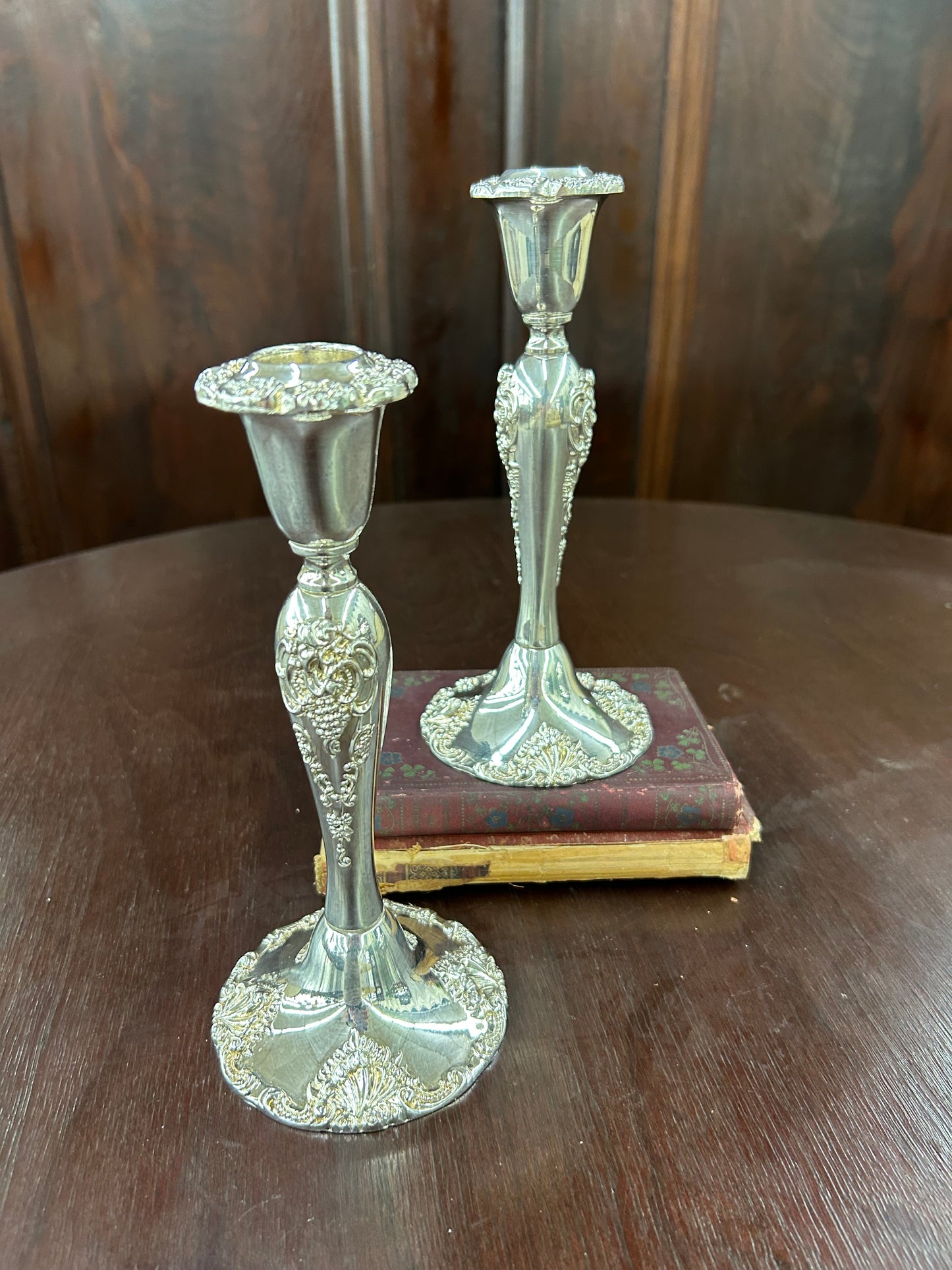 Vintage Godinger Silver-Plated Candlesticks, Pair