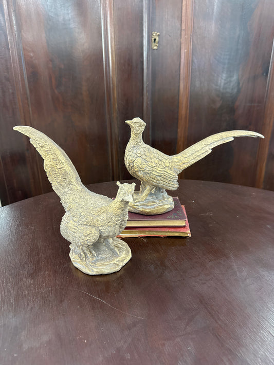 Gold Pheasant Figurine set of 2