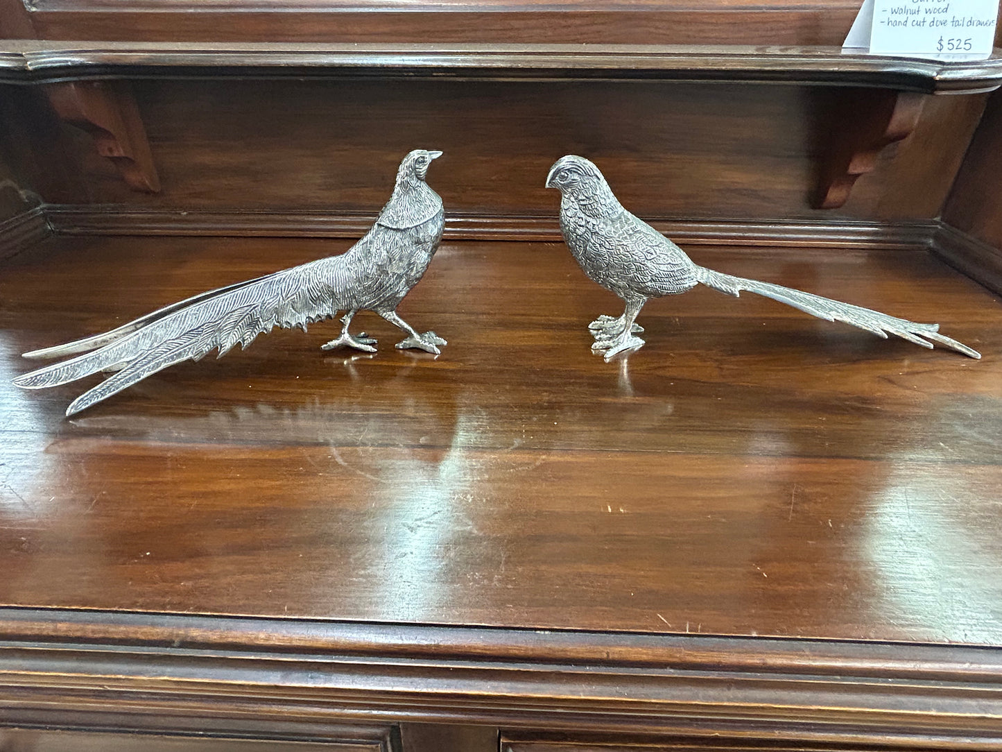 Cast Metal Pheasant Pair