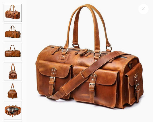Water Buffalo Leather Duffle Bag