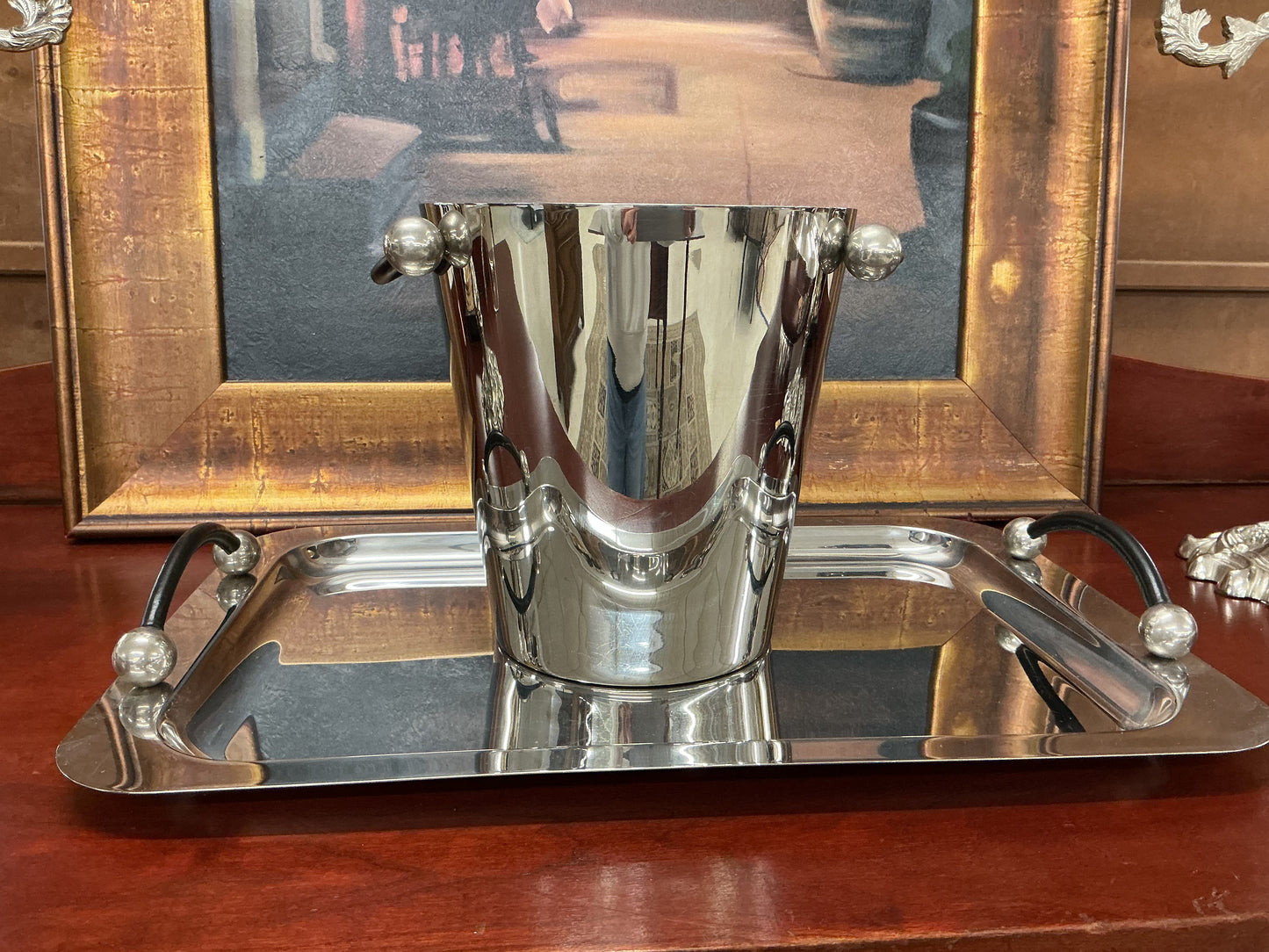 Marquis by Waterford Stainless Steel Bar Set (Tray + Ice Bucket)