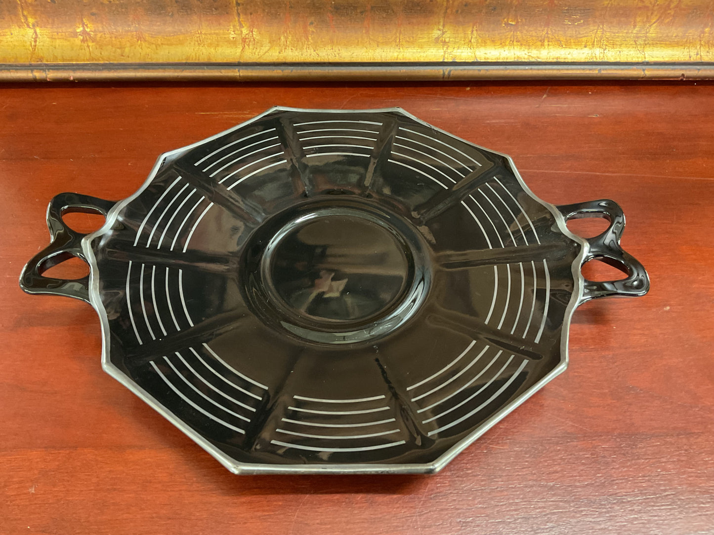 Vintage Black Mid-Century Serving Dish