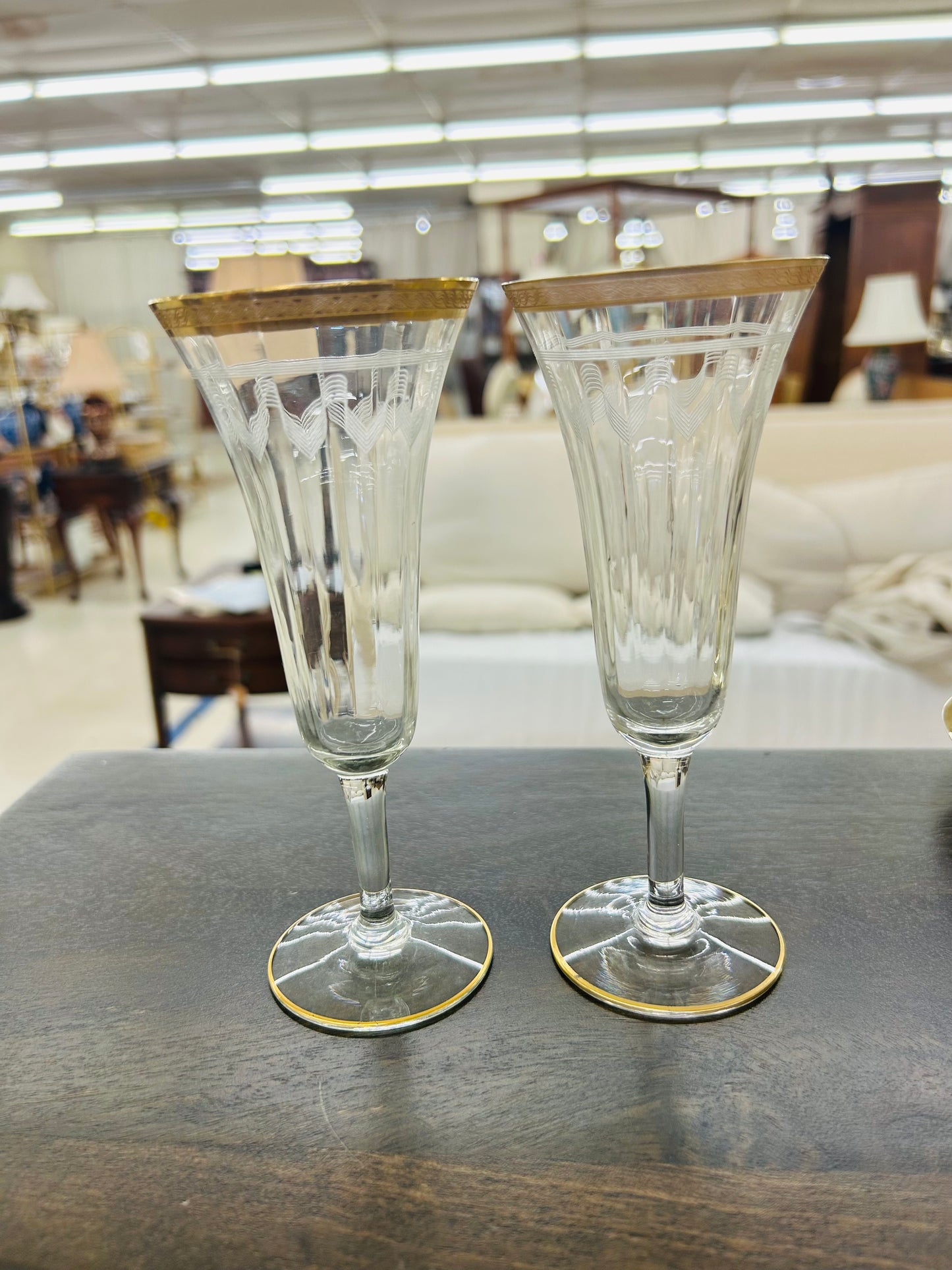 Arte Italica Hand-Blown Italian Gold Rim Champagne Flute