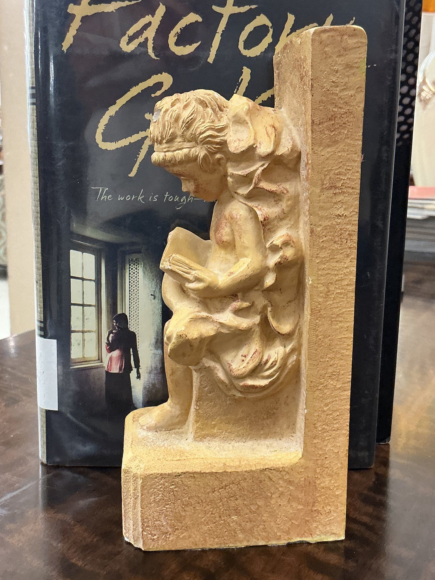 European Style Reading Cherub Bookends