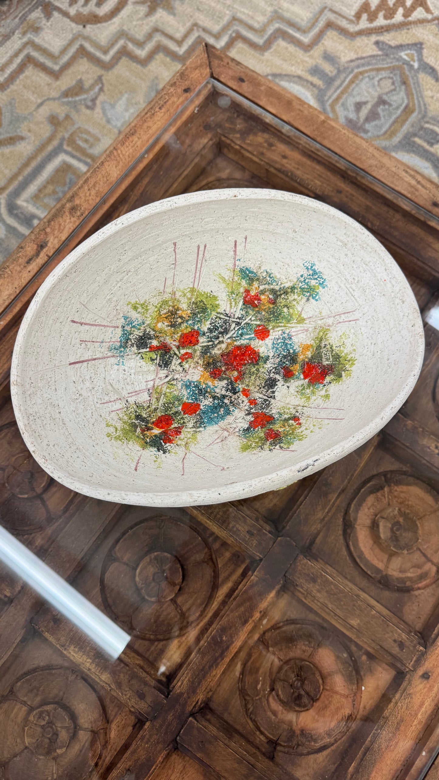 Vintage Mid-Century Atomic Art Pottery Bowl (1953)