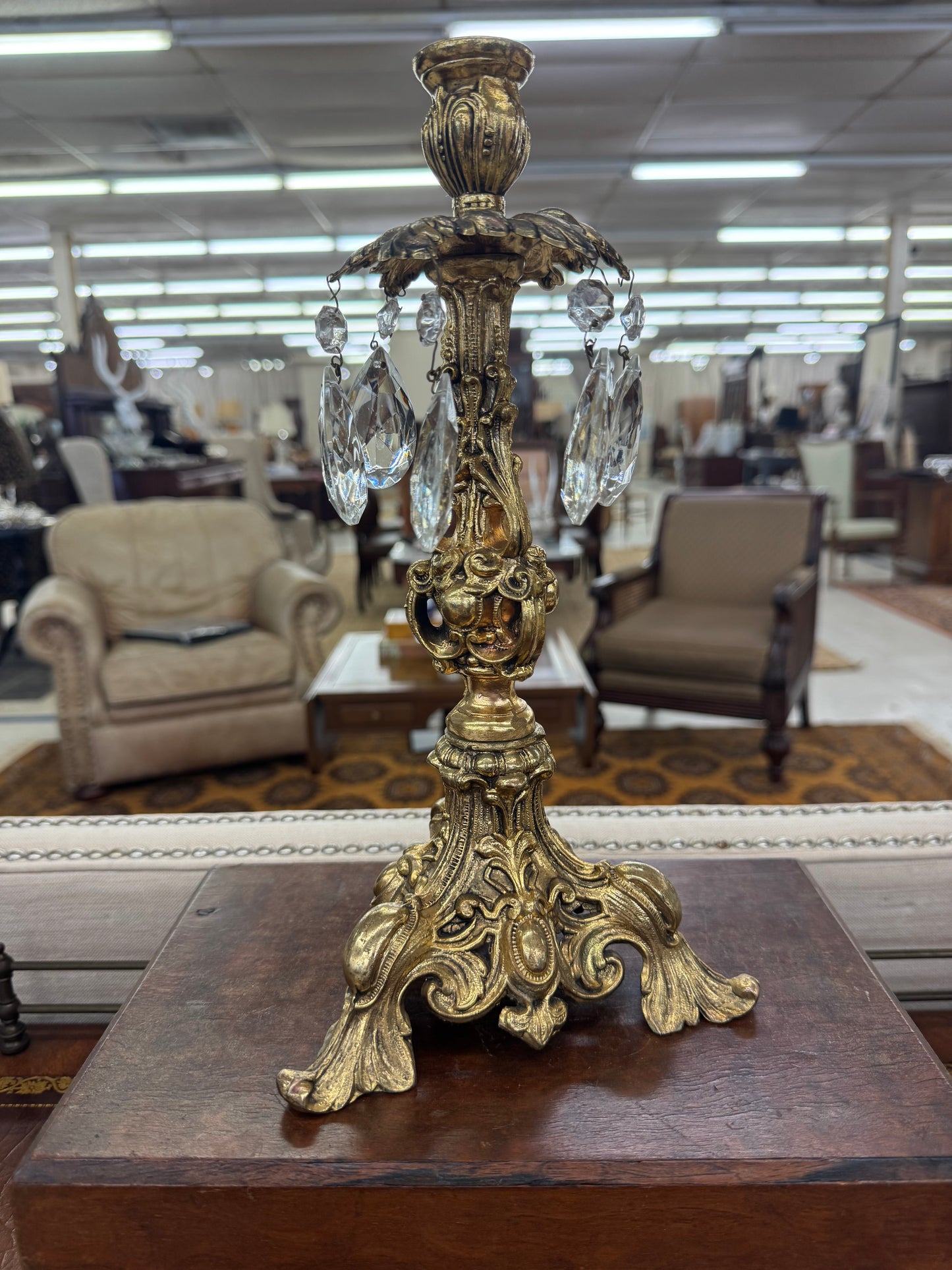 Crystal prism candlestick