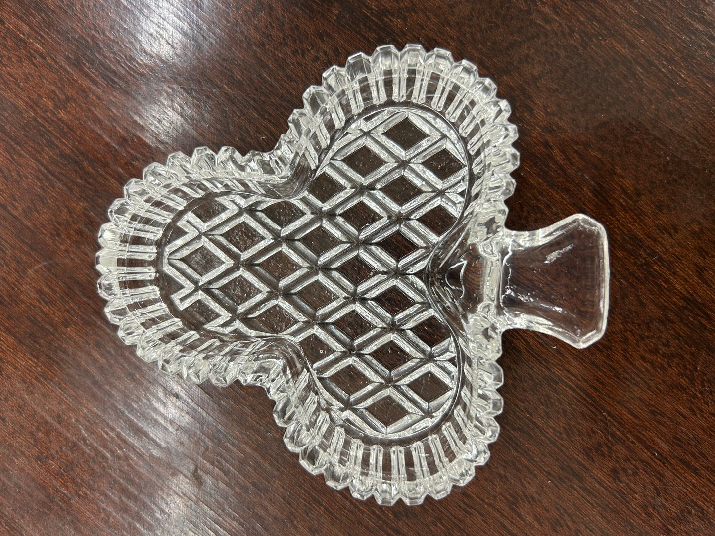 Set of four vintage pressed glass nut dishes