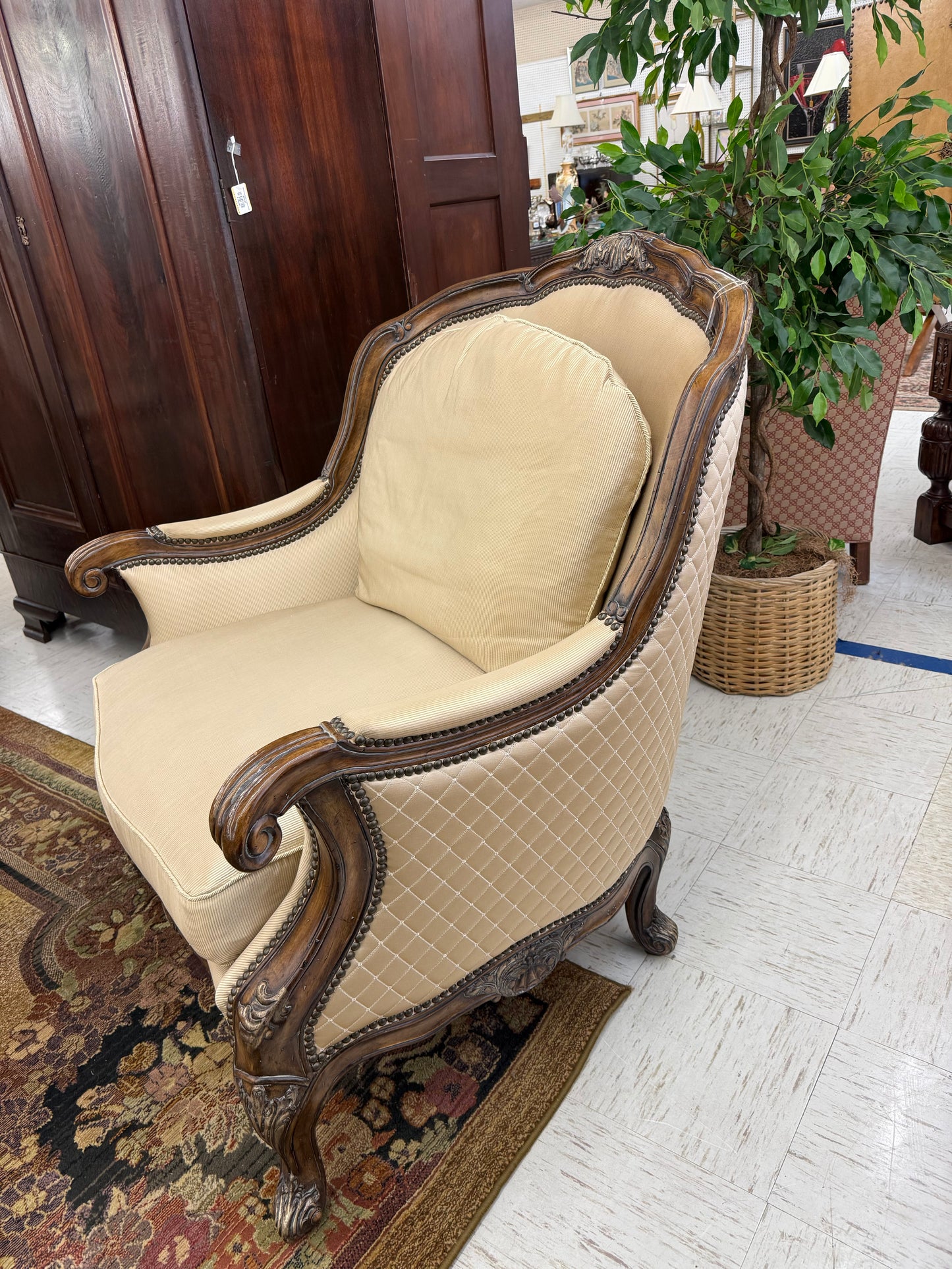 French Louis XV Style Bergère Chair