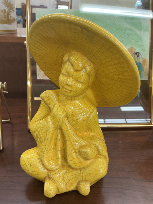 Vintage Asian Crackle Glaze Figurine