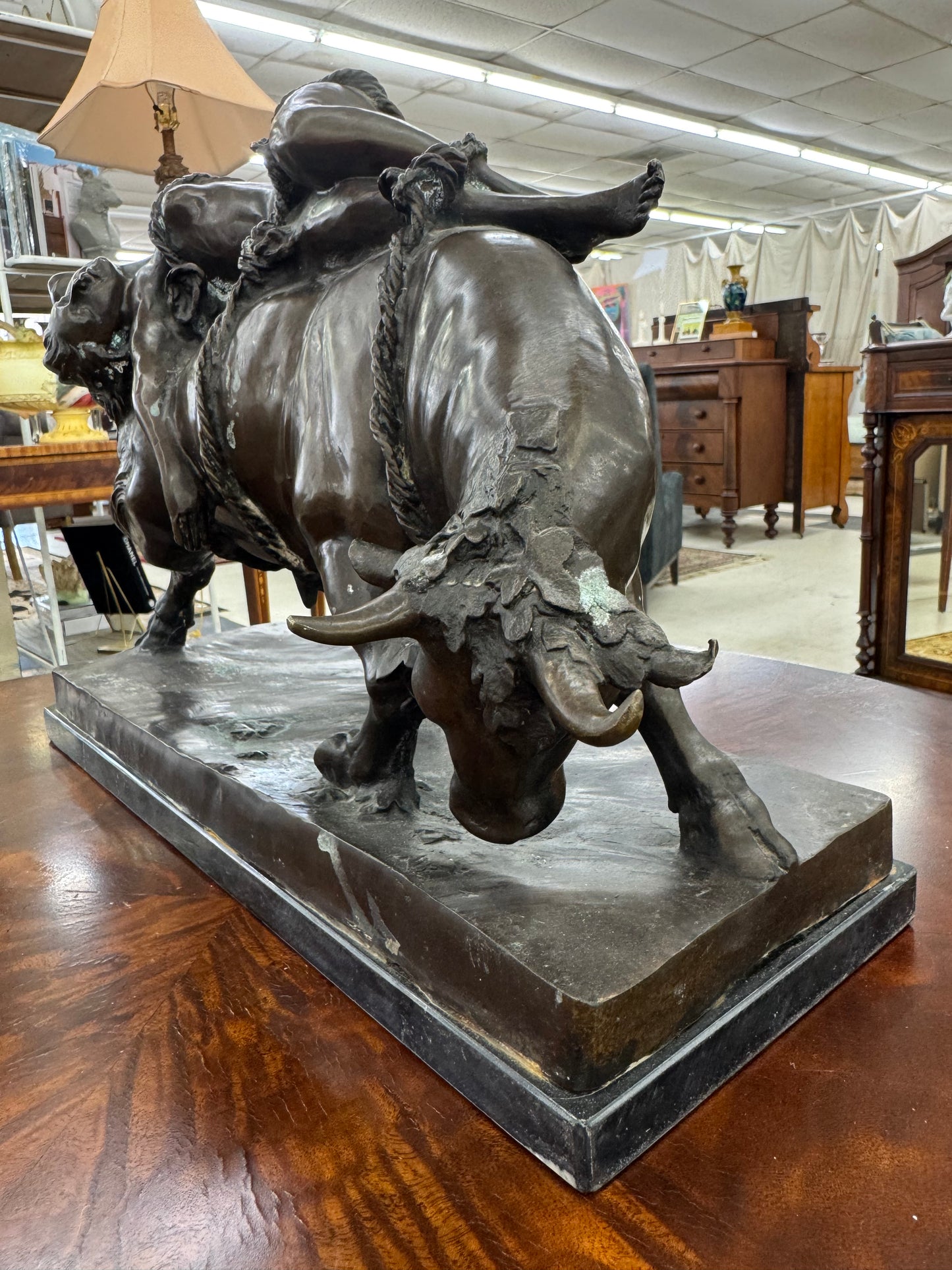 Large Bronze Sculpture of Europa and the Bull