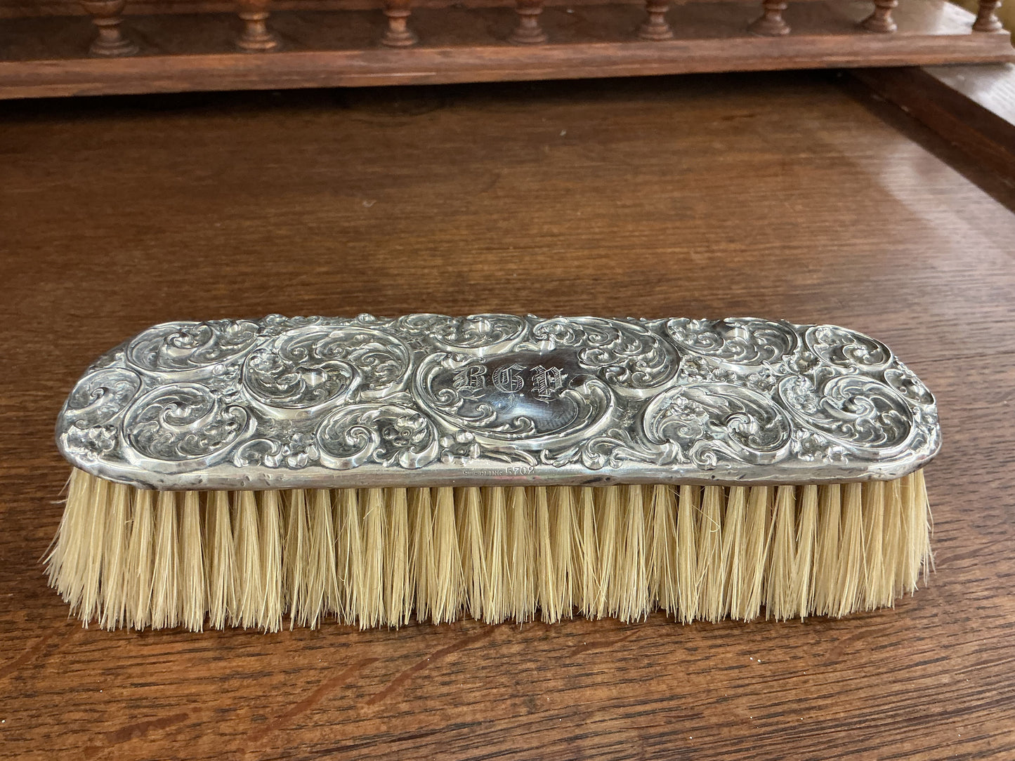 Antique Sterling Silver Repoussé Vanity Brush