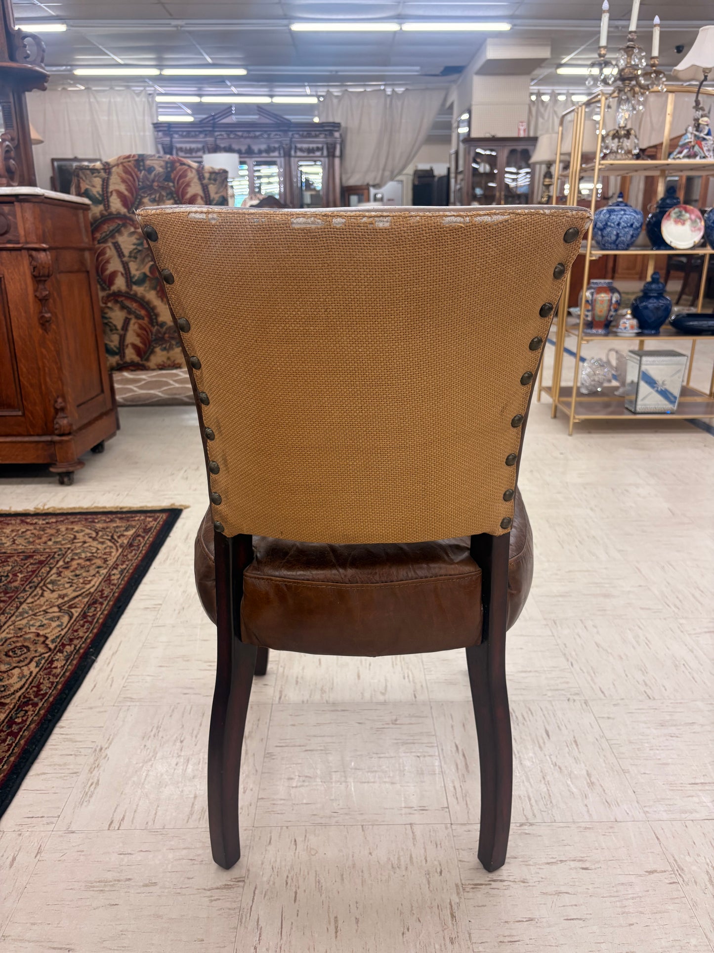 Set of 4 Antique Leather Chairs