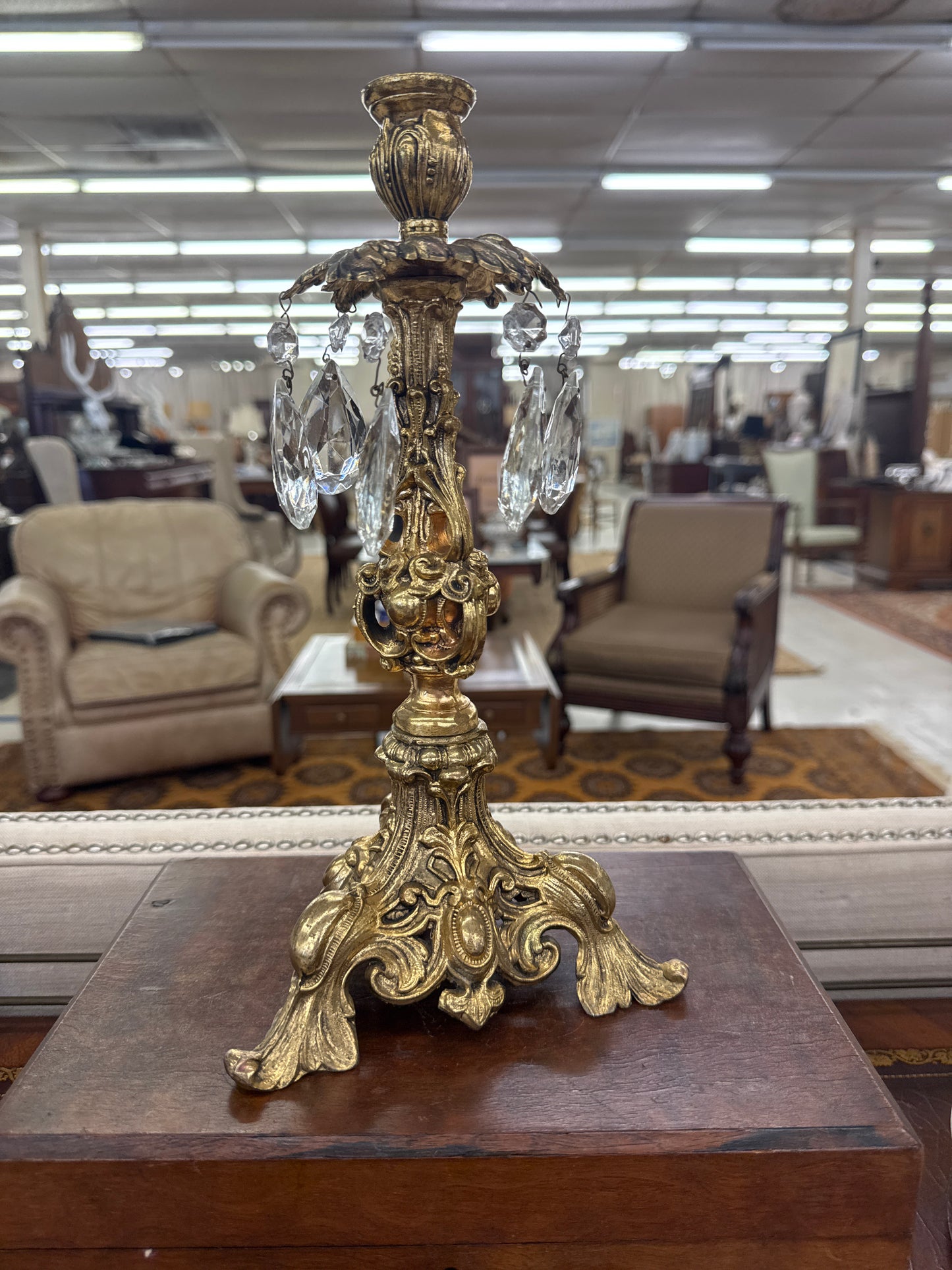 Crystal prism candlestick