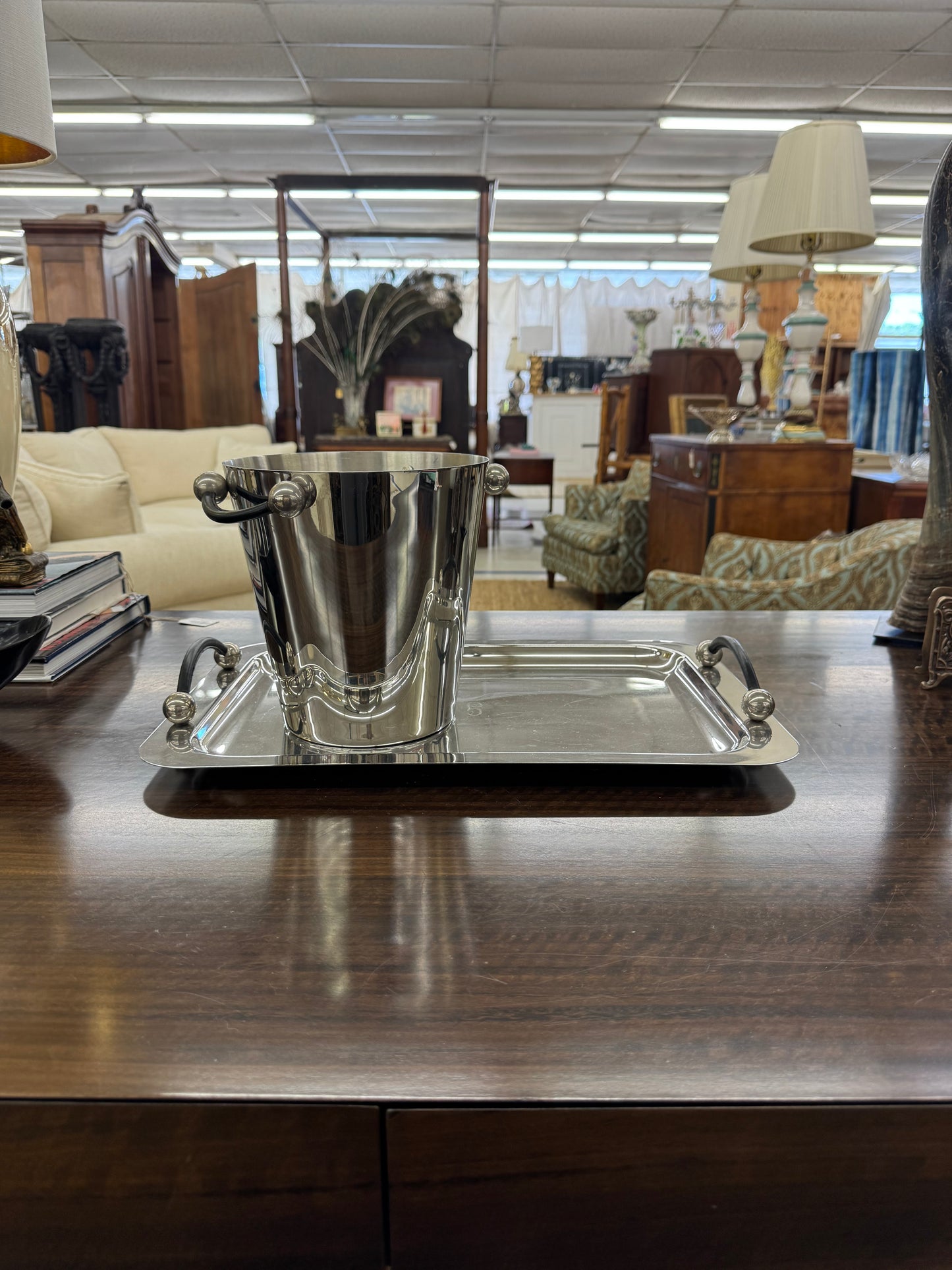 Marquis by Waterford Stainless Steel Bar Set (Tray + Ice Bucket)