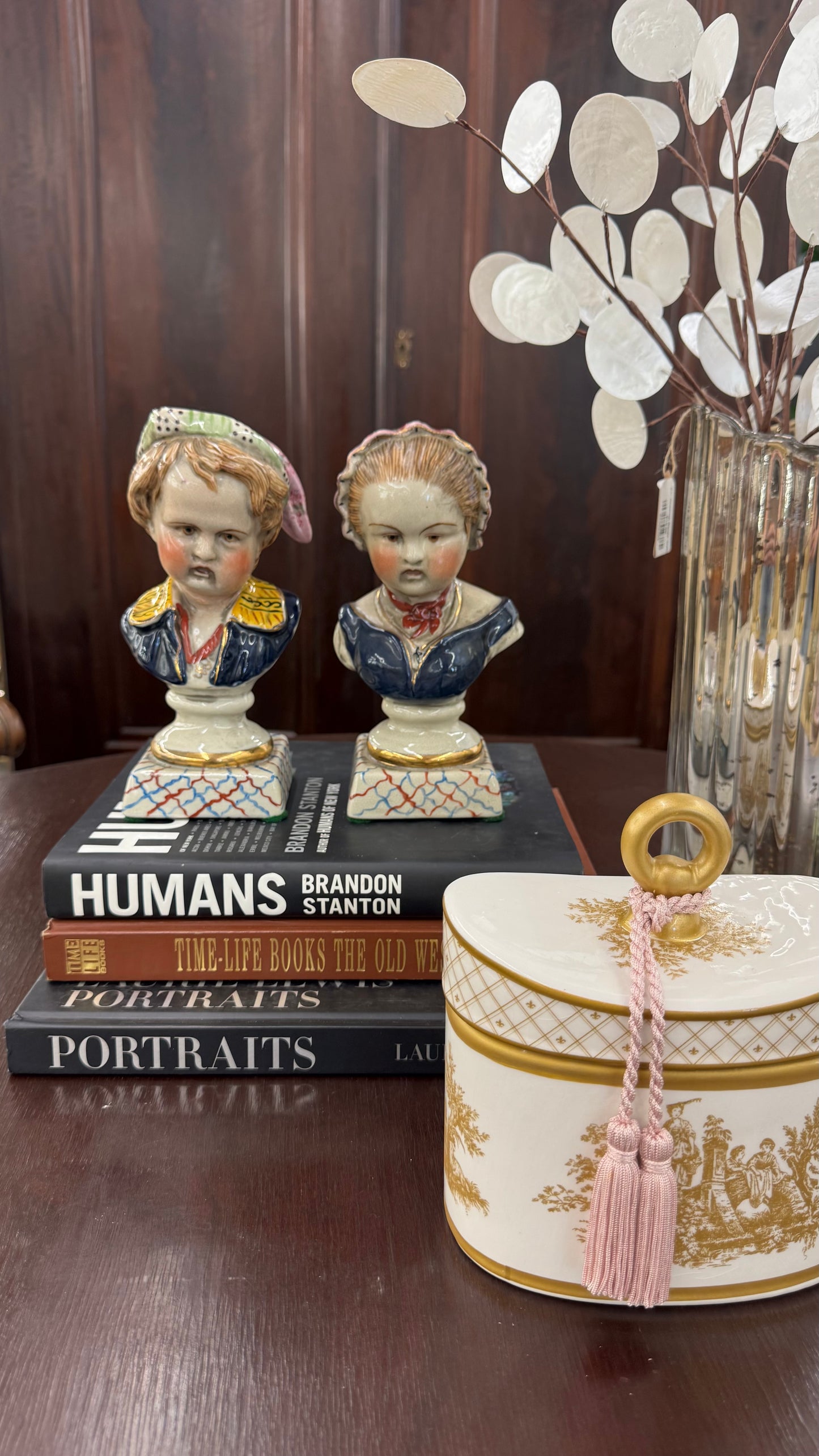 Pair of Vintage Porcelian Bust