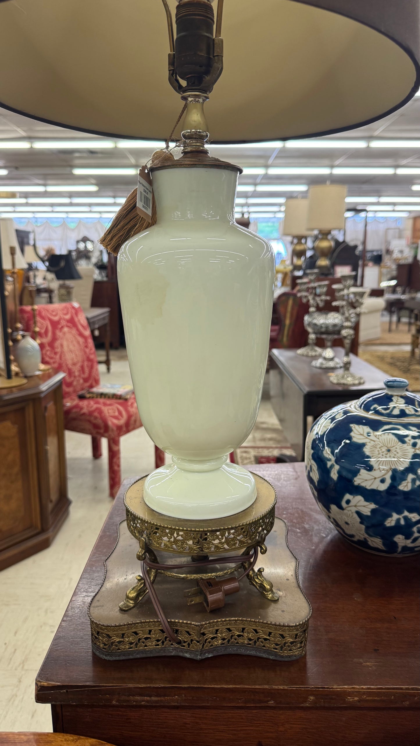 Vintage Pastoral Scene Lamp (Pair)