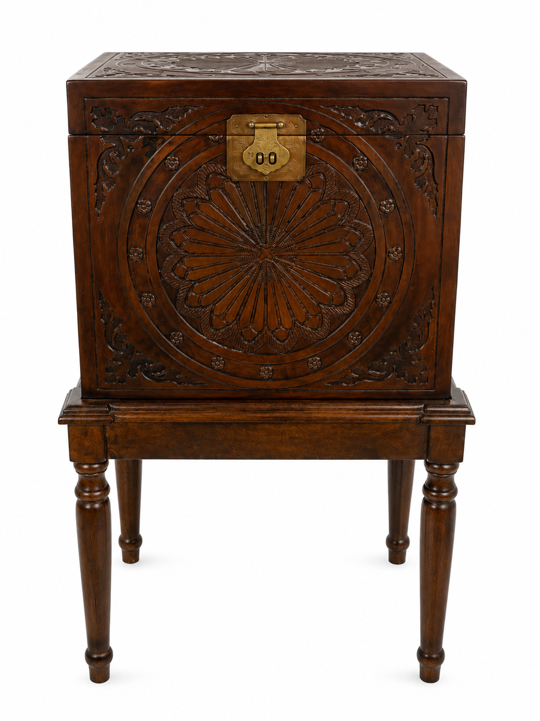 Vintage carved wooden cabinet stand