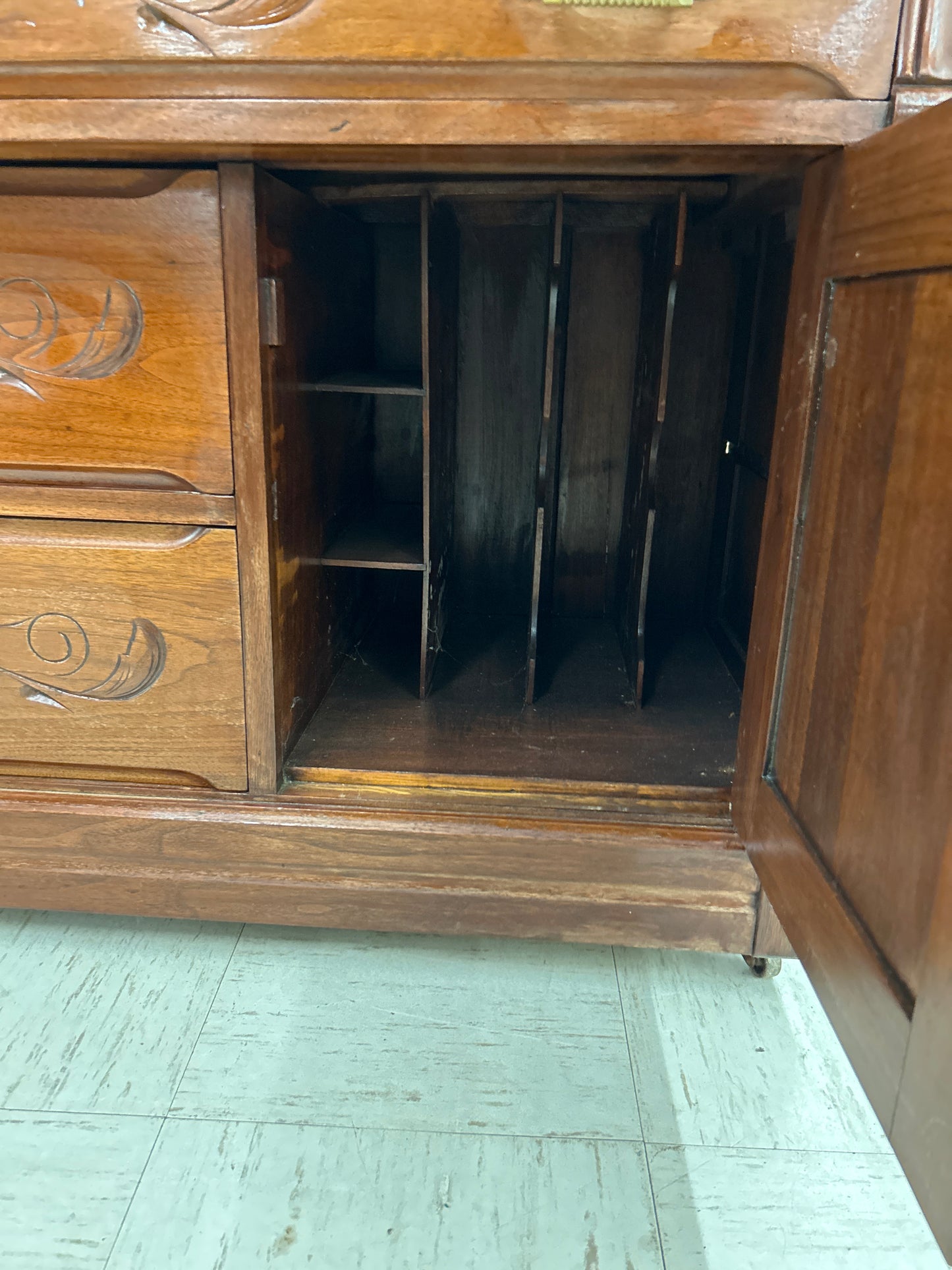 Victorian Walnut & Burl Cylinder Secretary Desk