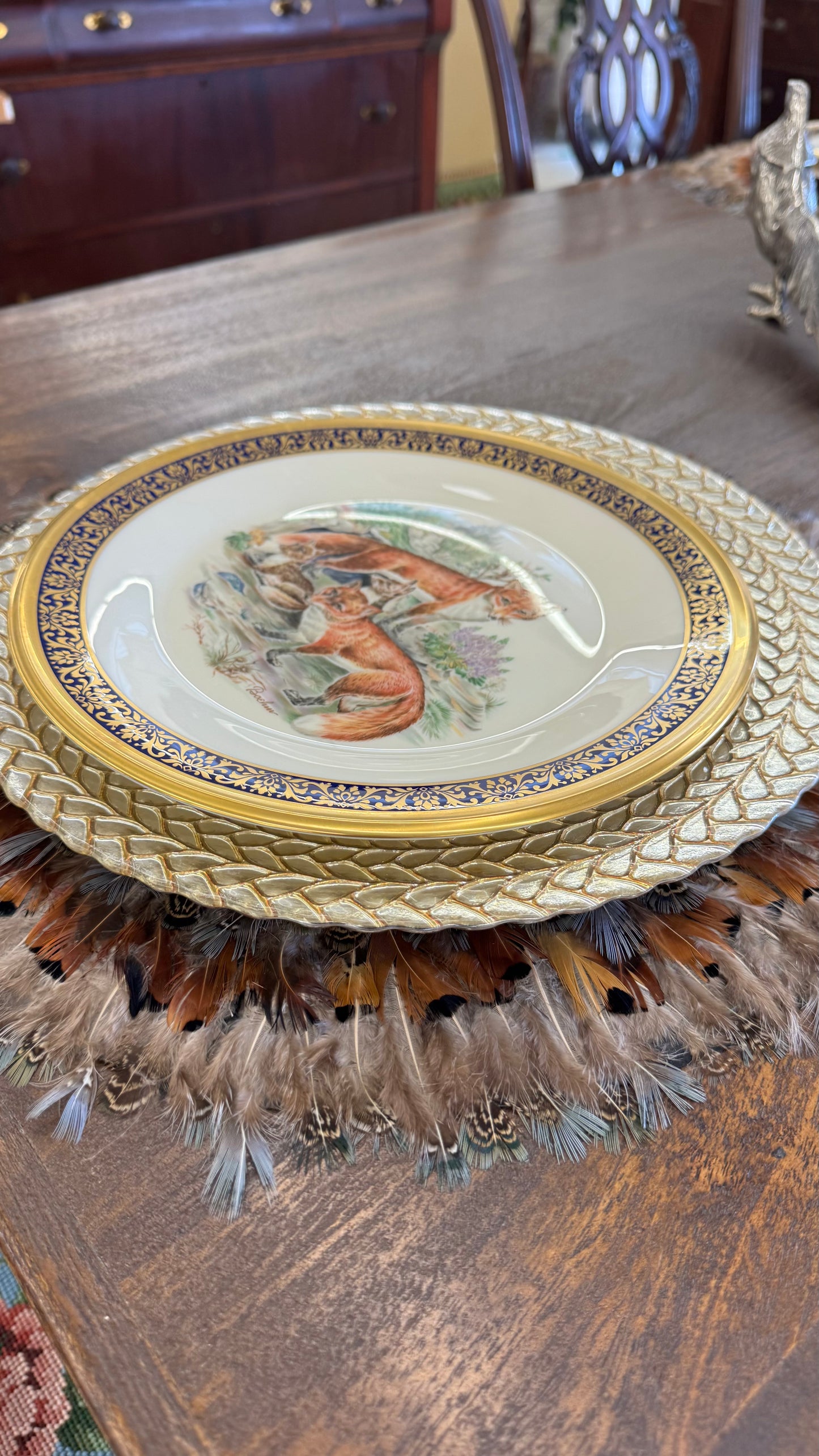 Vintage Lenox Woodland Wildlife platea (sold individually)