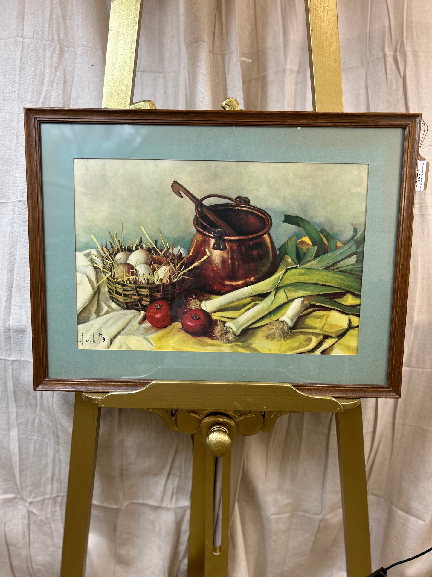 Vintage Henk Bos Framed Still Life Print