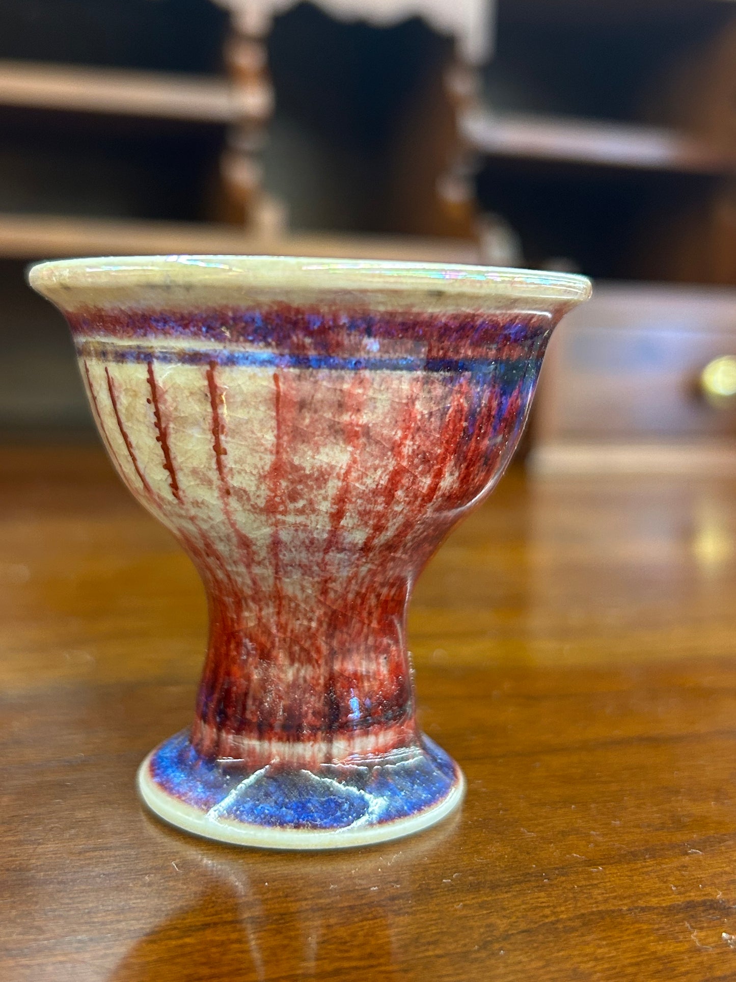 Signed McKinnell Studio Pottery Pedestal Cup (2.5”)
