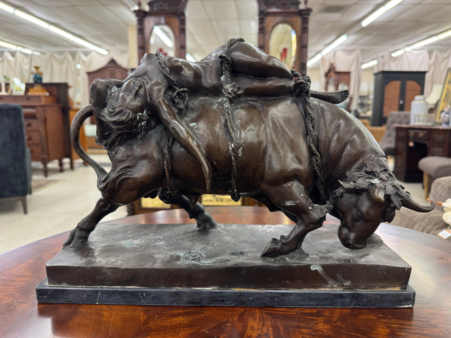 Large Bronze Sculpture of Europa and the Bull