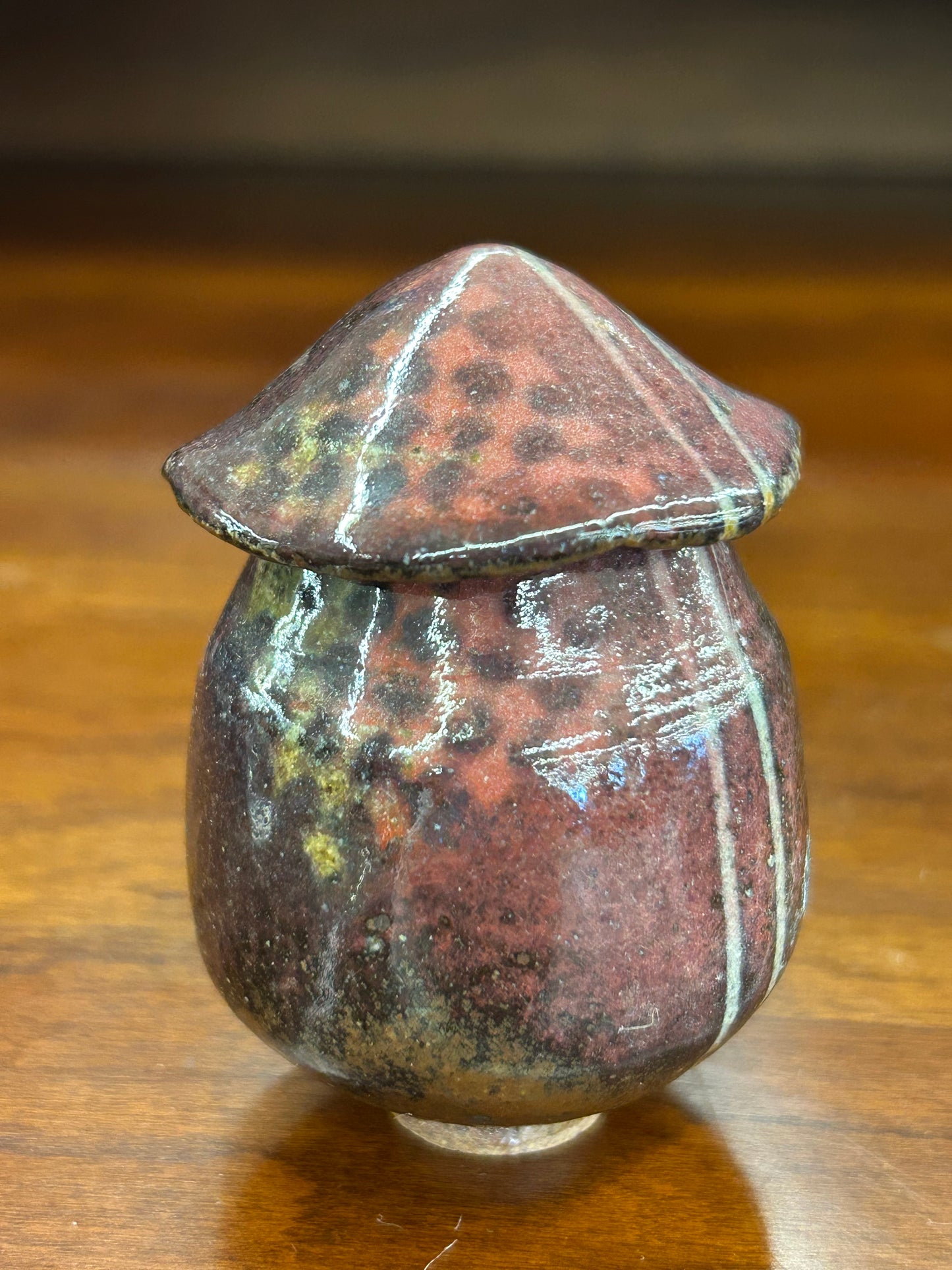Signed Laron Lardall Studio Pottery Covered Vessel (3”)