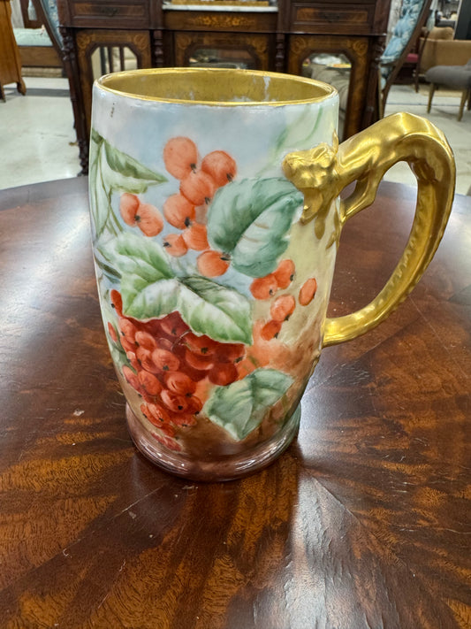 Antique J.P.L. France Hand-Painted Art Nouveau Tankard Vase