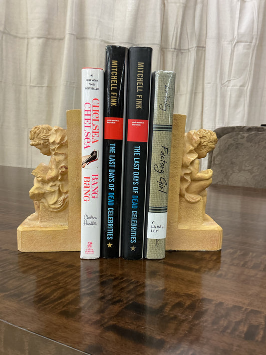 European Style Reading Cherub Bookends