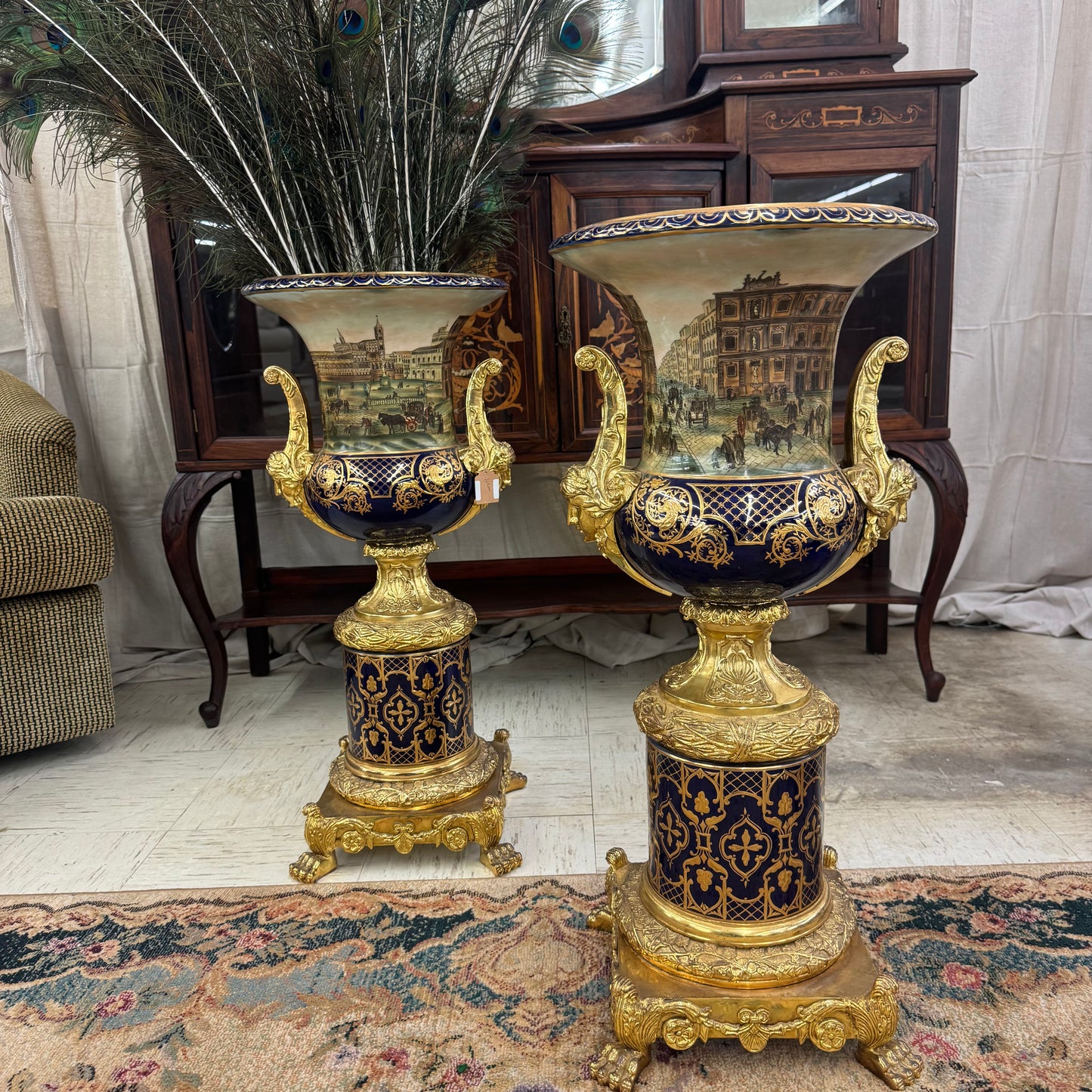 Pair of beautiful porcelain urns