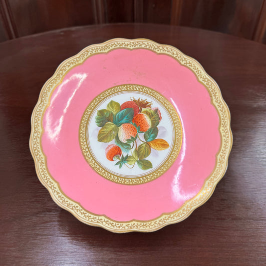 Antique Pink Botanical Fruit cake plate
